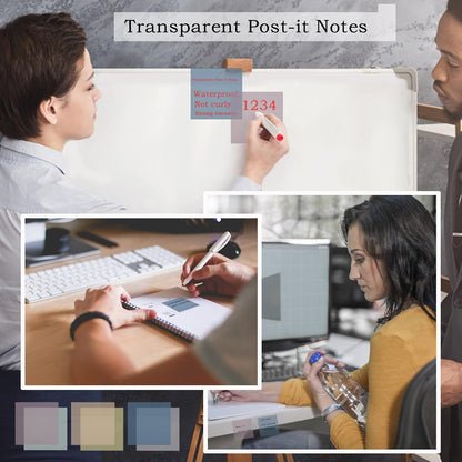 YOUDEFUL 1600pcs Translucent Sticky Note Tabs, Morandi Page Markers for Annotating Books,Repositionable Book Flags Tabs Strip with Binders, Clear Sticky Notes,Page Tabs,Index Tabs