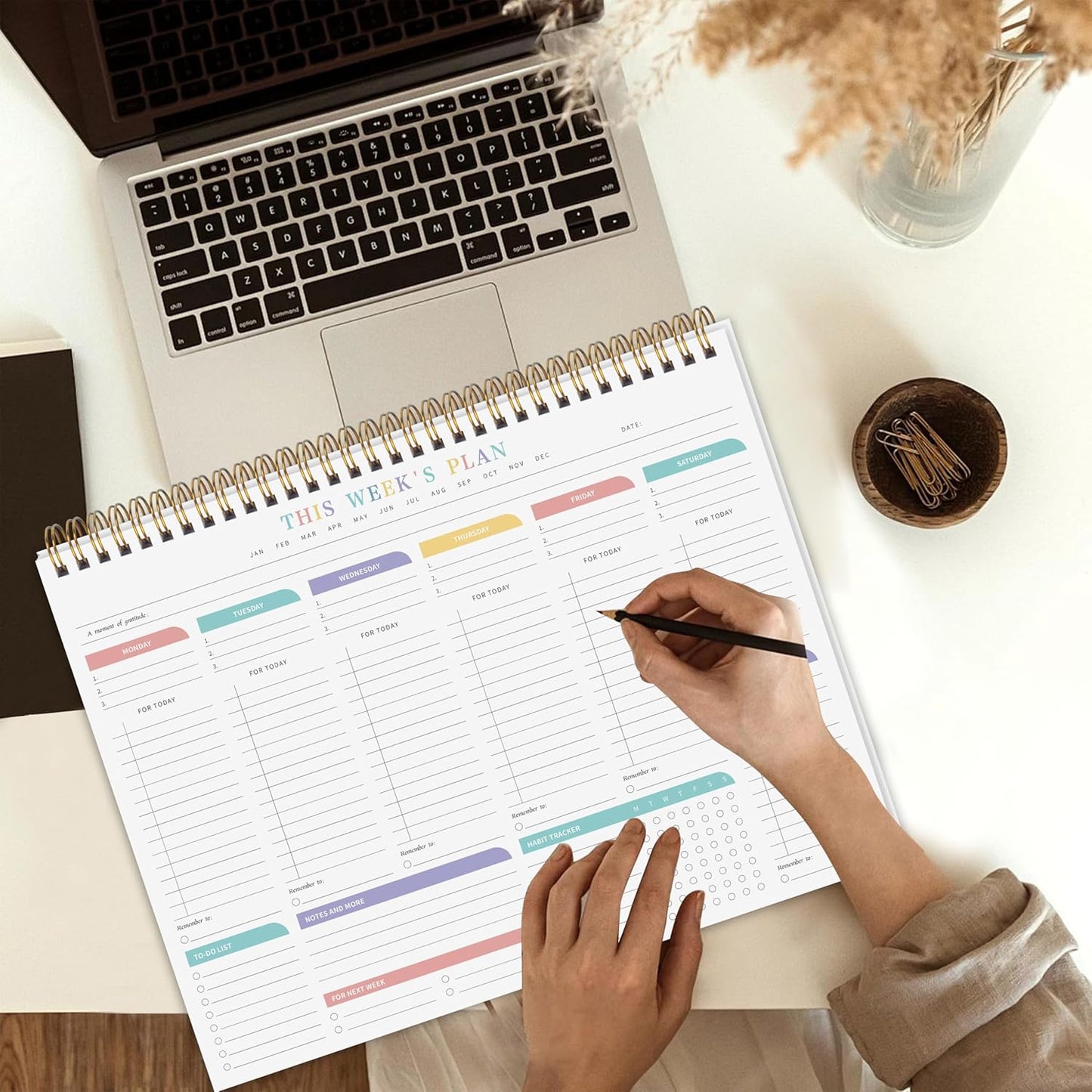 Kamoy Weekly To Do List Notepad with 52 Undated Sheets（8.5"×11"）- Undated Weekly Desk Planner Organizer for Work Home School Office Supplies