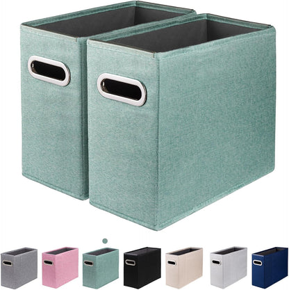 4 Packs Letter Size File Organizer, File Folders Organizer, Fabric Storage Box, Collapsible Paper Organizer with Metal Handle, Smooth PVC Rails, Only Box (Beige)