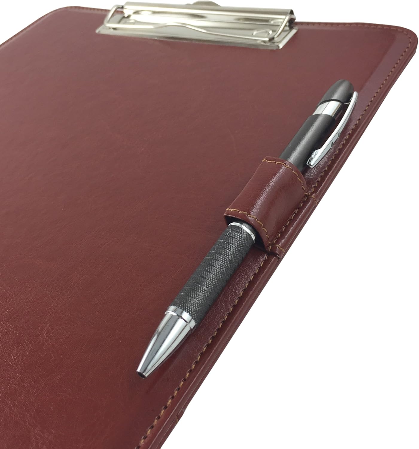 Trade Quest Clipboard Faux Leather Single (Chestnut Brown)