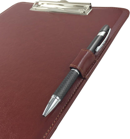 Trade Quest Clipboard Faux Leather Single (Chestnut Brown)