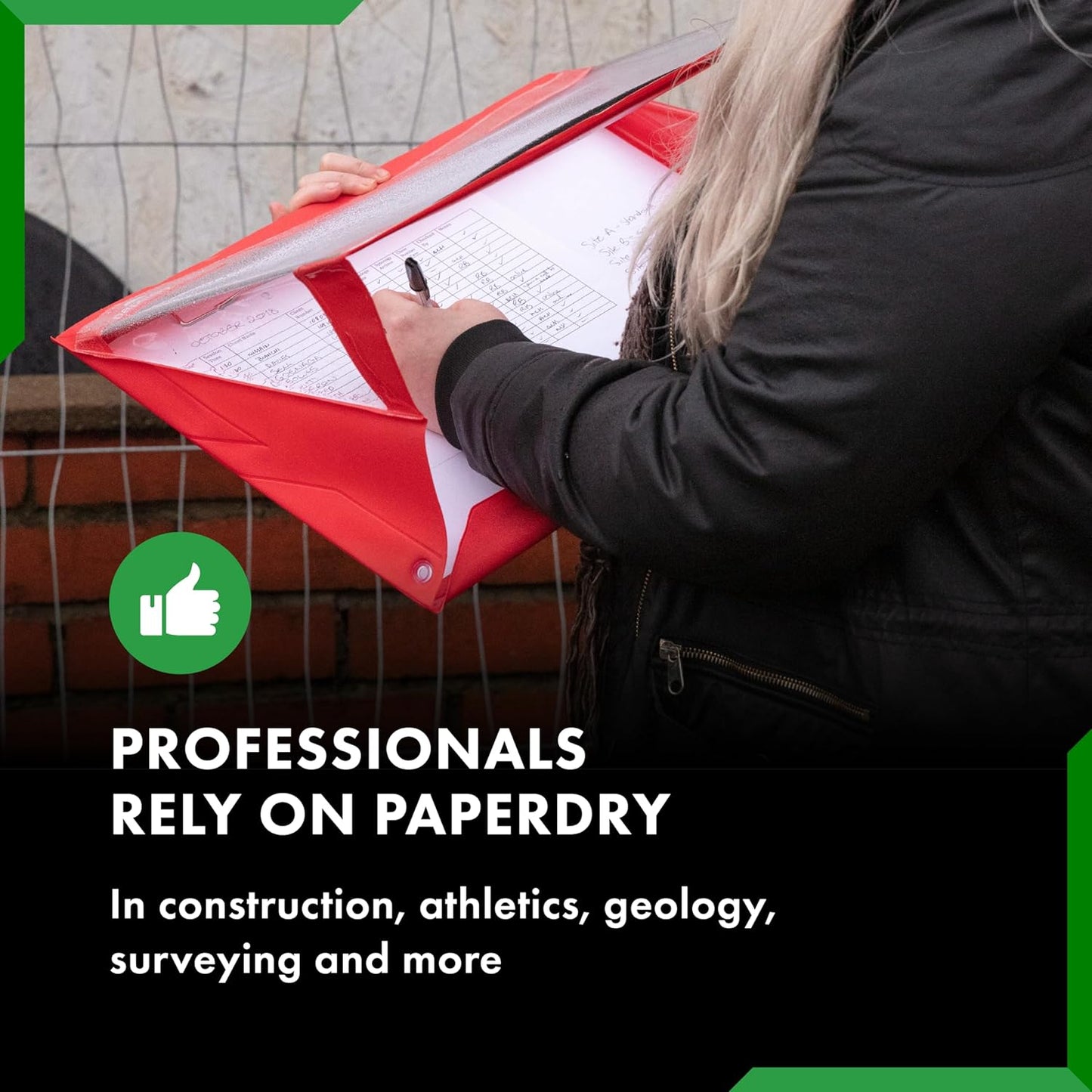Waterproof Clipboard A4 Portrait by Paperdry, Black, Superior PVC Plastic with Cold Protection, Outdoor Covered Clip Board with Storage, A4 Waterproof Document Holder