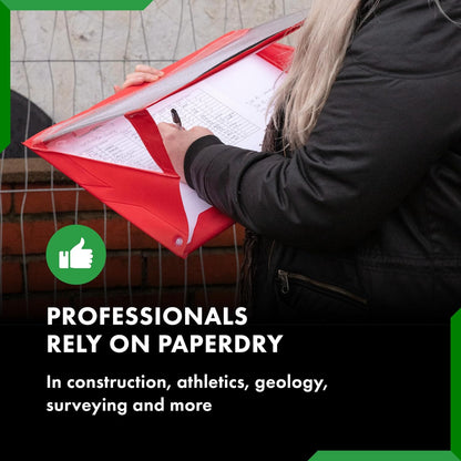 Waterproof Clipboard A4 Portrait by Paperdry, Black, Superior PVC Plastic with Cold Protection, Outdoor Covered Clip Board with Storage, A4 Waterproof Document Holder