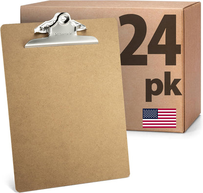 Officemate Recycled Wood Clipboard, Letter Size, 9" x 12.5" with 6" Clip, 3 Pack (83133),Brown