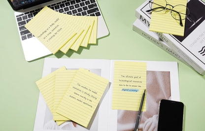 9 Pads Lined Sticky Notes 4x6 inch Post, Yellow, Clean Removal, Self-Stick Pads, Large Sticky Notes Easily Used for Home, Office, School, 40 Sheets/Pad