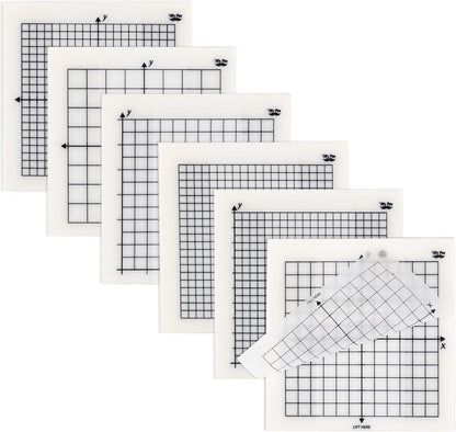 Mr. Pen- Transparent Graph Sticky Notes, 3x3 Inch, 6 Pads, 50 Sheets/Pad, 6 Grid Designs, Square Graph Paper Notes & Fineliner, Waterproof Grid Sticky Note Pads for Math, Study, Journals, Planners