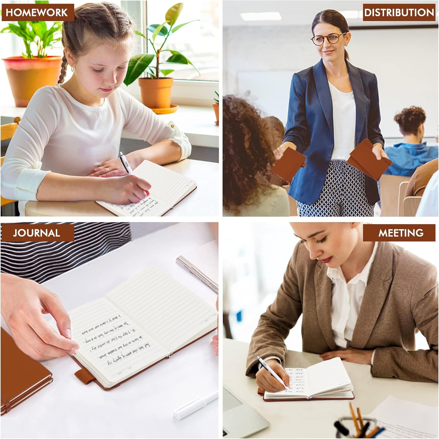 feela 3 Pack Pocket Notebook Journals with 3 Black Pens, A6 Mini Cute Small Journal Notebook Bulk Hardcover College Ruled Notepad with Pen Holder for Office School Supplies, 3.5”x 5.5”, Gray