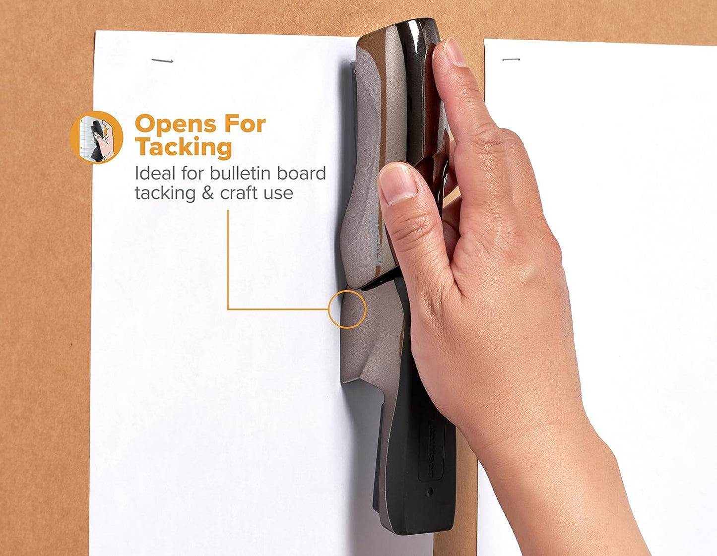 Bostitch Office Heavy Duty Stapler, 40 Sheet Capacity, No Jam, Half Strip, Fits into the Palm of Your Hand, For Classroom, Office or Desk, Black