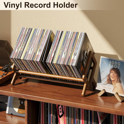 Premium Desktop Bookshelf, Bamboo Desk Bookshelf, Retro Brown Book Rack Shelf Organizer, Stable Bookshelves Storage, Tabletop Large Magazine Holder Racks for Magazines, Books, Files
