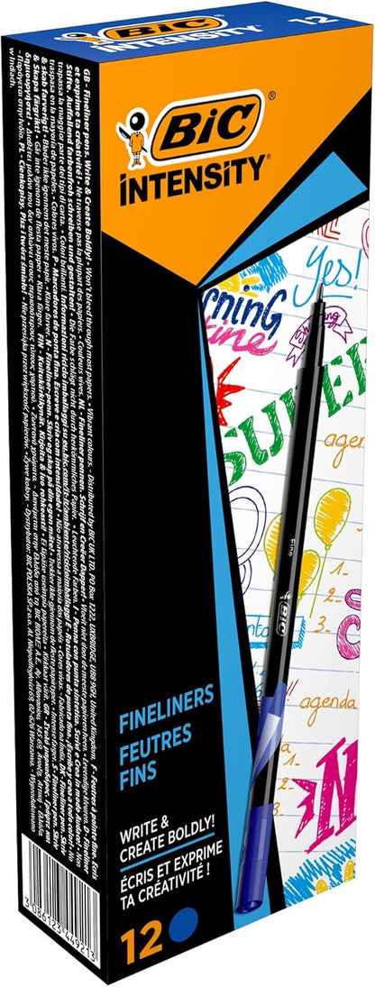 Bic Intensity 0.4 mm Fine Point Writing Felt Tip Pens (Pack of 12) 12 Black