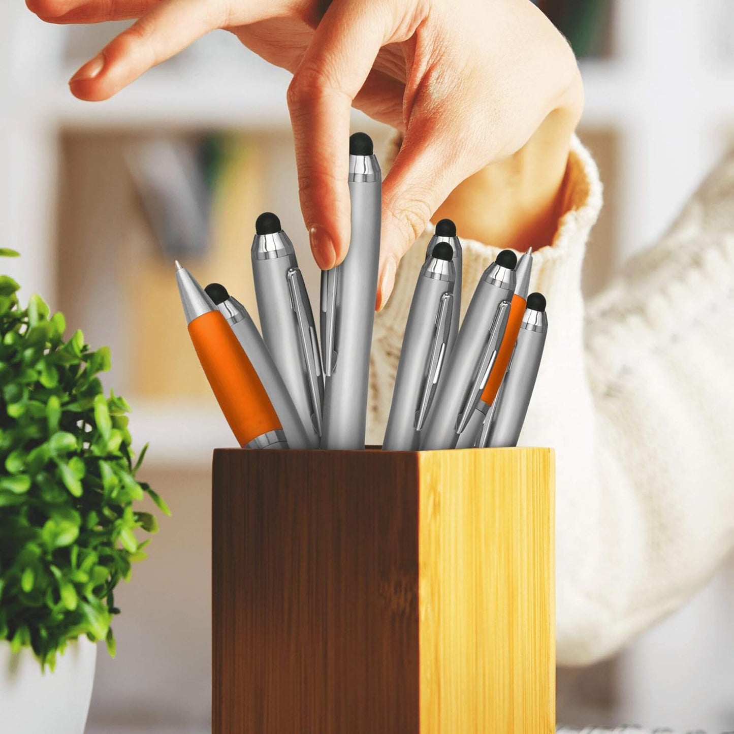 DISCOUNT PROMOS Custom Stylus Ballpoint Pens Set of 10/50/100, Personalized Bulk Pack - Black Ink, Great for Office, School, Business, Tradeshows, Events - Purple