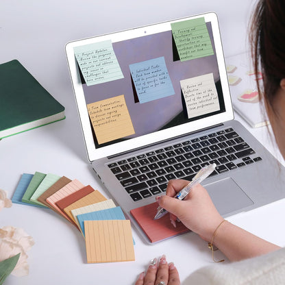 (24 Pack) Lined Sticky Notes 3x3 in Ruled Stickies Super Sticking Power Memo Pads,12 Bright Multi Colors Sticky Notes with Lines Self-Stick Note Pads