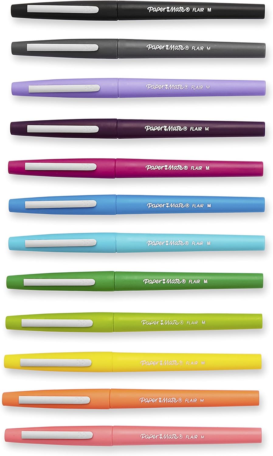 Paper Mate Flair Felt Tip Pens, Medium Point (0.7mm), Special Edition Retro Accents, 12 Count - Fun Office Supplies