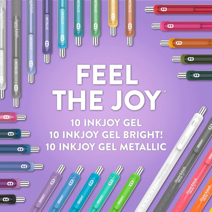 Paper Mate InkJoy Gel Pens Ultimate Pack, Retractable, Featuring Classic, Bright!, and Metallic Inks, Assorted Colors, 30 Count - Writing, Note-Taking, Teacher Supplies, Back to School