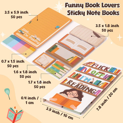 B1ykin Cute Sticky Notes Set - Stay Alive Skeleton Shaped Self-Stick Notes Pad, 550 Sheets Writing Memo Pages Sticky Notepad for Teacher Appreciation Gifts, School Office Supplies (Funny Skeleton) - Colors B