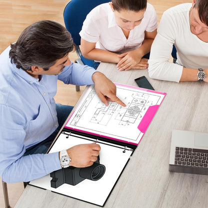 Telescoping 3 Ring Binder-4PCS, Flexible Binder with Elastic Rubble Spine+3 Round Rings, Flat Writing Binder, 4 Bright Colors