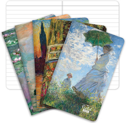 Elan Publishing Company Field Notebook - 3.5"x5.5" - MONET Patterns - Lined Memo Book - Pack of 5