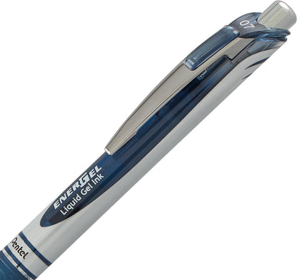 Pentel EnerGel RTX Retractable Liquid Gel Pen, Medium Line, Metal Tip, Pink/Violet Ink, 2-Pack (BL77BP2PV)