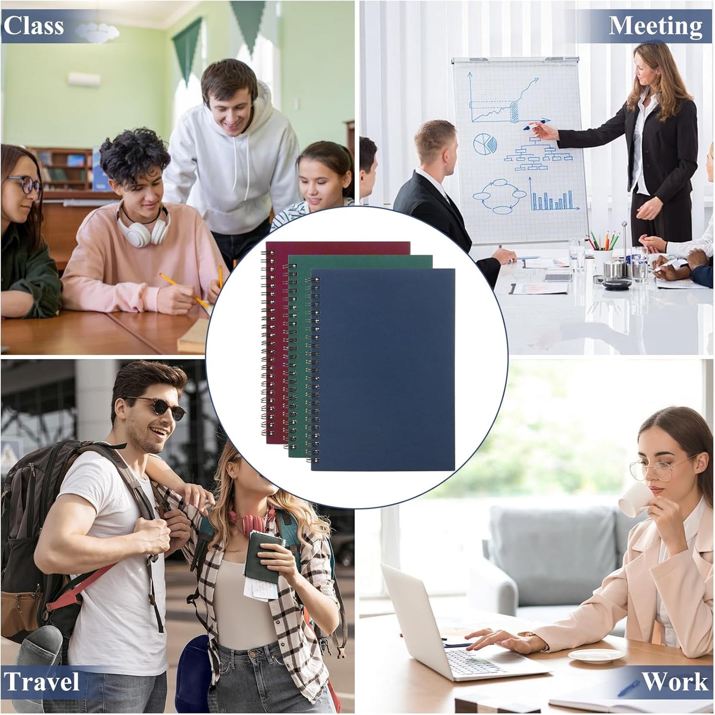 MIVIDE 24 Pack A5 Bulk Spiral Notebooks with Kraft Cover, 8.3 x 5.8 Inch 120 Pages Hardcover Spiral Lined Notebook Journal, Lined Travel Bulk Writing Notebook for School Office Supplies(Black, Kraft)