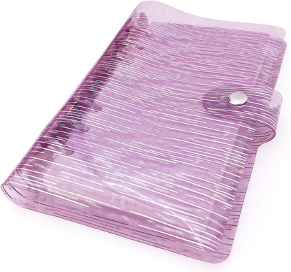 A6 A5 6-Holes Colorful PVC Cover Round Ring View Binder with Snap Button Closure File Folder for Loose Leaf Sheet Protectors Notebook Refill (Pink Daisy, A5 Mini Set) - Colors A