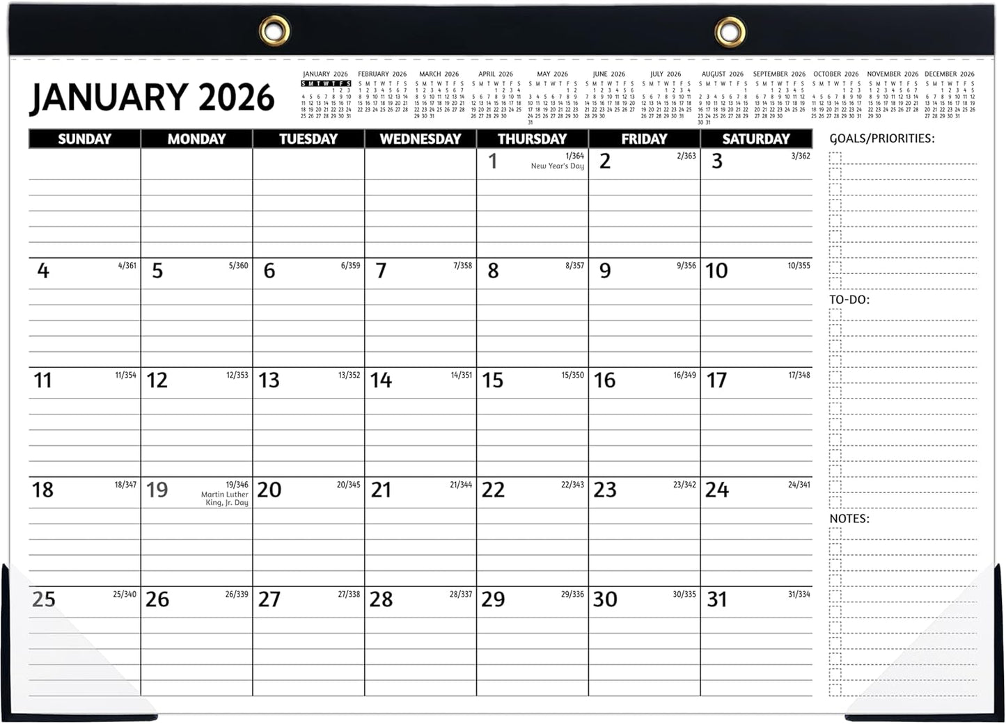 2026-2027 Desk Calendar – Run Now to MAR. 2027, 18 Monthly Desk Calendar 2026-2027 Large, 17'' x 12'', Best Desk/Wall Calendar 2026 with To-do Lists, Desk Pad, Ruled Blocks, Corner Protectors