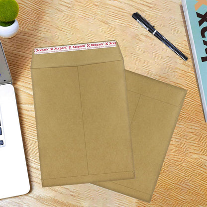 Xxcxpark 250 PCS 6x9 inches Security Catalog Envelopes Printable Self Seal Envelopes, Anti Tear brown Kraft Envelopes for Invitation Cards, Pictures, Photos, Documents