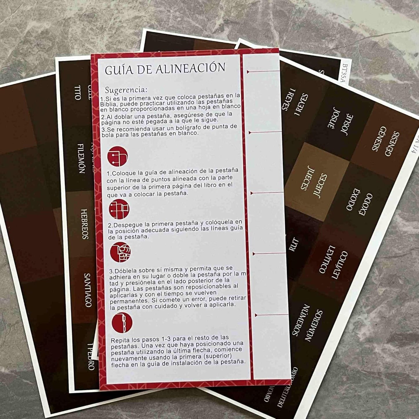 Thinkor Reposition Laminated Bible Tabs, Large Print Stickers, Easy to Read & Apply Bible Tabs for Women & Man (Earthy Brown)