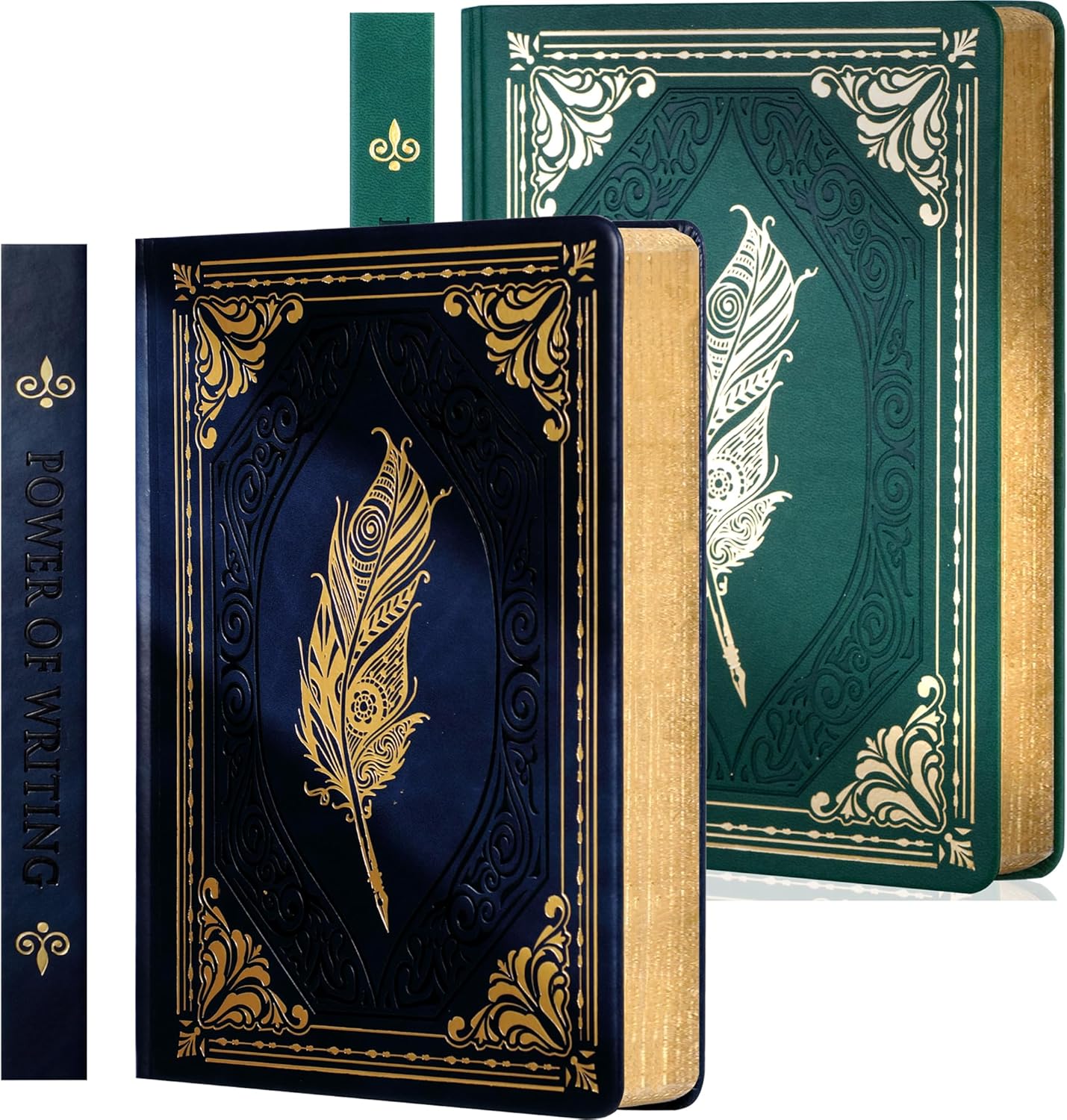 CAGIE 320 Pages Thick Hardcover Journaling Notebooks Vintage Leather Journal for Women Men A5 College Ruled Journals for Writing with Gift Box, 5.7 x 8.3 in, Blue