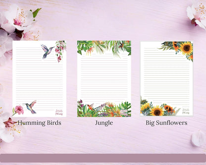 JW Letter Writing A4 Pad Stationery Paper Lined Gift Notepad Writing Sheets (Pink Rose)