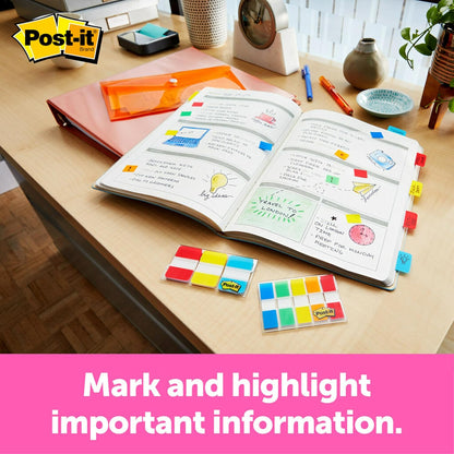 Post-it Flags, 1 in. x 1.7 in., One Dispenser with 200 -Count Red Sticky Tabs Per Dispenser, Removable Page Markers for Planners, Journals, and Calendars (200 Flags Total)
