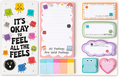B1ykin Cute Sticky Notes Set - Stay Alive Skeleton Shaped Self-Stick Notes Pad, 550 Sheets Writing Memo Pages Sticky Notepad for Teacher Appreciation Gifts, School Office Supplies (Funny Skeleton) - Colors B