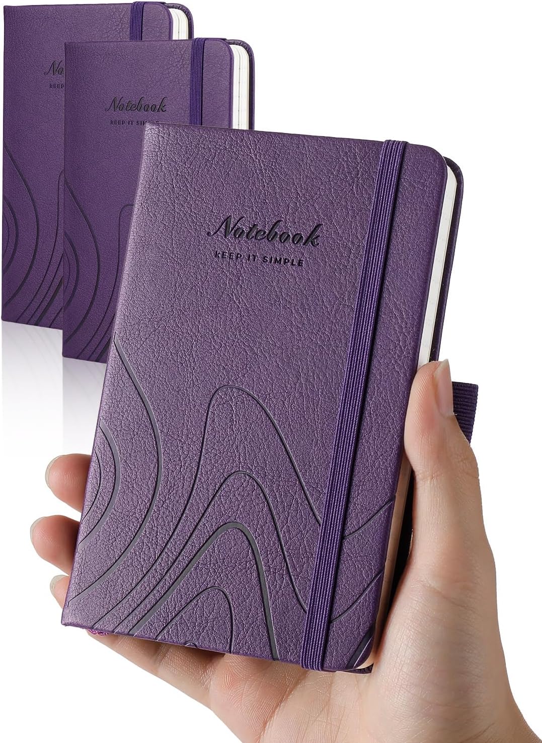 AISBUGUR Pocket Notebook, Small Notebook, 2-Pack Total 320 Pages,3.7" x 5.7" Pocket Notebook (2 Pack, Black1)