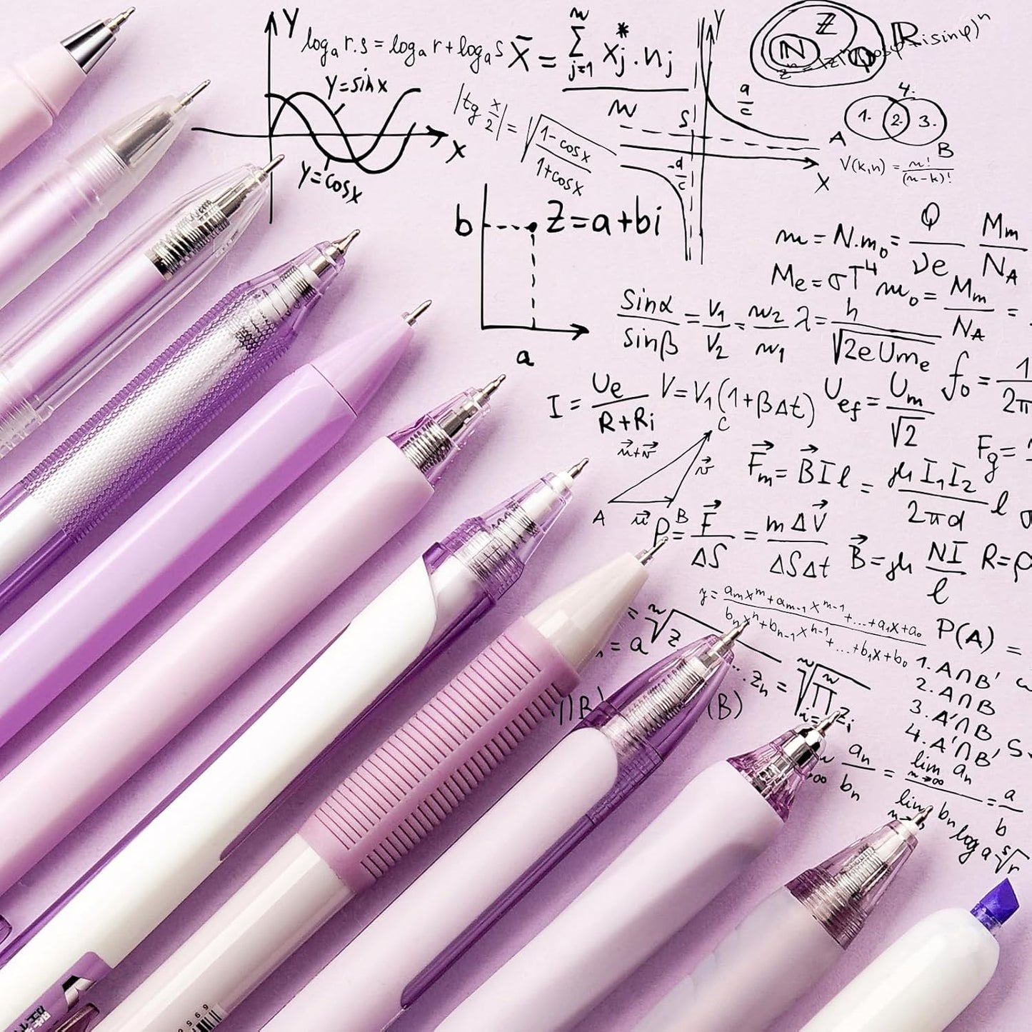 Four Candies Rose Series Gel Pens, Cute Writing Pens with Black & Pink Ink, 0.5 mm Smooth Fine Point, School Office Supplies Girly Stationery Aesthetic Desk Accessories for Women, Set of 12