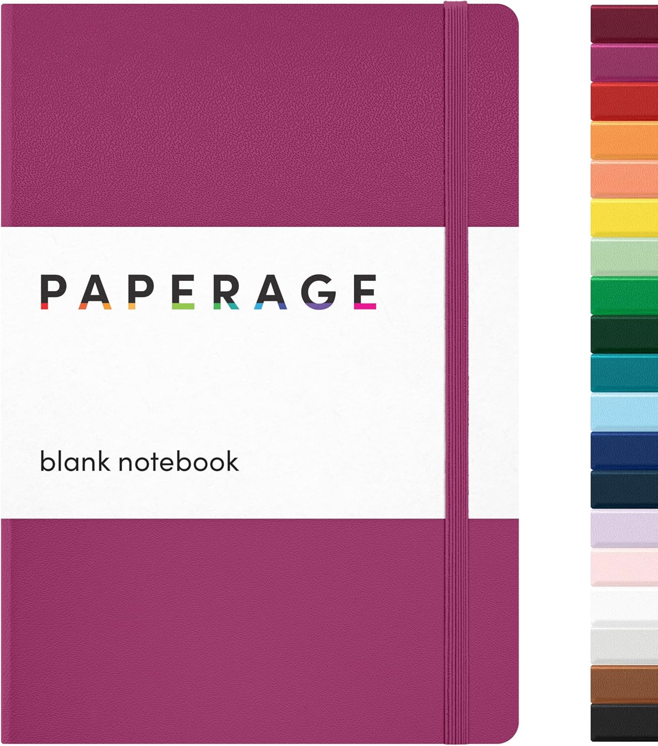 PAPERAGE Lined Journal Notebook, (Black), 160 Pages, Medium 5.6 in x 8 in - 100 GSM Thick Paper – Hardcover Journaling Notebook for Work, School & Note Taking