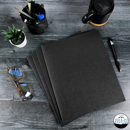 FILE-EZ Two-Pocket Folders, Navy Dark Blue, 25-Pack, Textured Paper, Letter Size (EZ-32523)