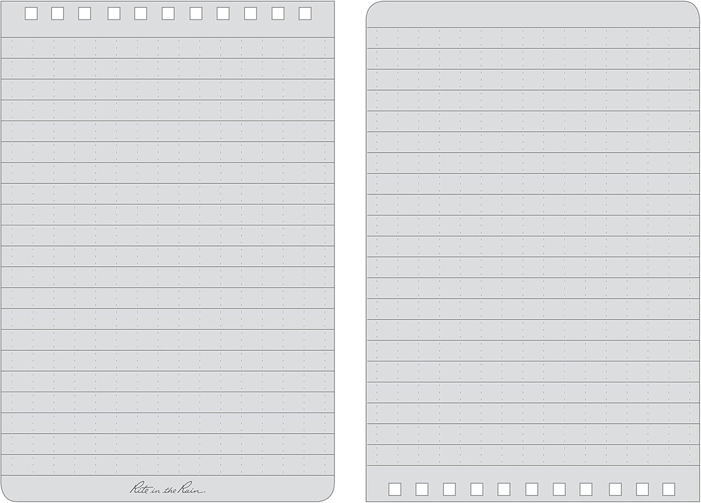 Rite in the Rain Weatherproof Top Spiral Notebook, 3" x 5", Black Cover, Universal Pattern, 3 Pack (No. 735-3X)