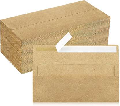 50 Pack #10 Business Envelopes, Sage Green Standard Envelopes Self Seal, Letter Size Mailing Envelopes for Checks Letters Invoices Statements Birthday Graduation Wedding, 4 1/8 x 9 1/2 Inch