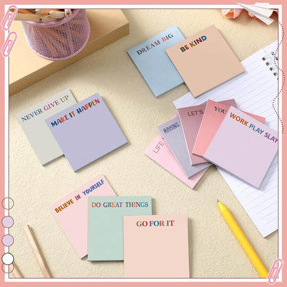 Yinder 48 Pcs Inspirational Sticky Notes Cute Motivational Sticky Notes Pad End of Year Employee Appreciation Gifts Bulk for Teacher Nurse Coworkers Office Supplies 3 x 3'' (Thank You,Dark Color)