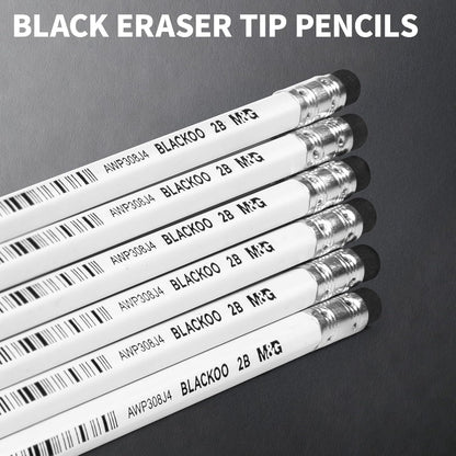 M&G Wood-Cased 2B Pencils, 24 Pack Pre-Sharpened Pencils with Top Erasers, Bulk Black Pencils for School Teacher Supplies, Writing, Drawing and Sketching