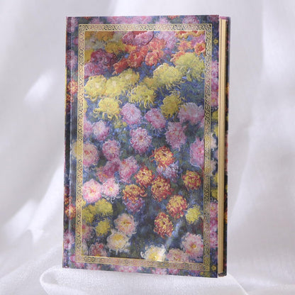 Hardcover Lined Journal - 224 Pages 100GSM Thick Paper A5 Notebook with Gilded Edges, Elegant Blue Damask Floral Pattern, Classic Aesthetic Diary for Women