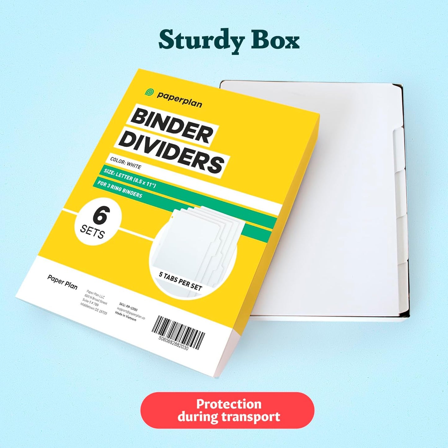 Binder Dividers with Tabs - (Set of 20) x 5 Tab Dividers for 3 Ring Binders, White, Reinforced Edge - Ideal for Keeping Your Documents Neat and Professional