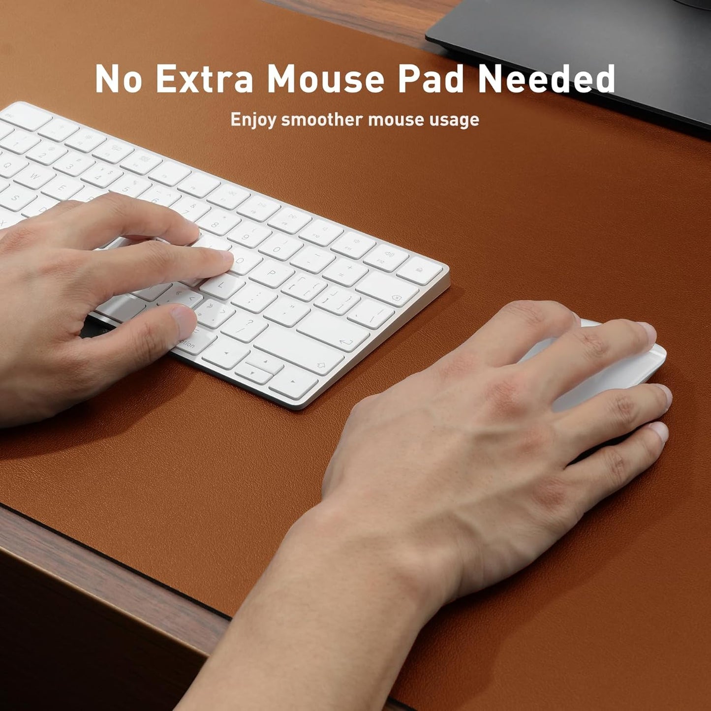 Aothia Leather Desk Pad Protector, Mouse Pad, Office Desk Mat, Non-Slip PU Leather Desk Blotter, Laptop Desk Pad, Waterproof Desk Writing Pad for Office and Home (Black,36" x 17") - Colors A