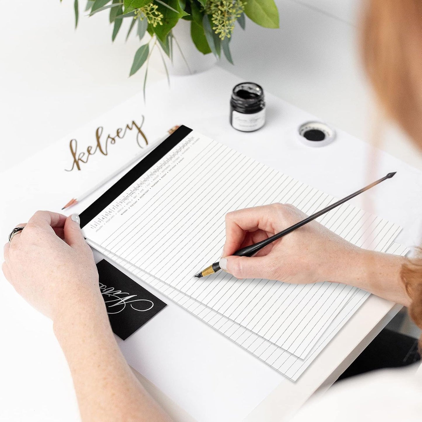 6 Pack Legal Pads 8.5" x 11" Note Pads with Date on Top, 50 Sheets Lined Paper Writing Pads, Narrow Ruled White Notepad Notebook for Office Business School College Supplies