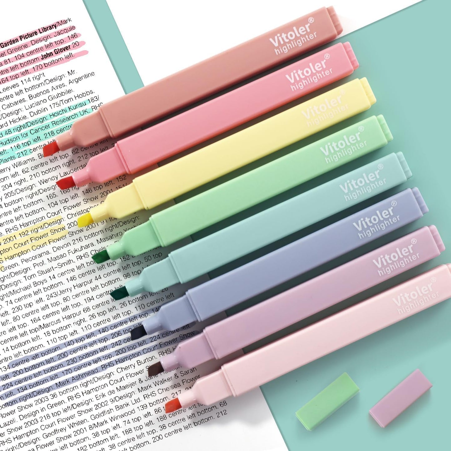 Highlighters, 8 Colors Chisel Tip Highlighters, No Bleed Bible Highlighters for Journaling Planner Notes Supplies