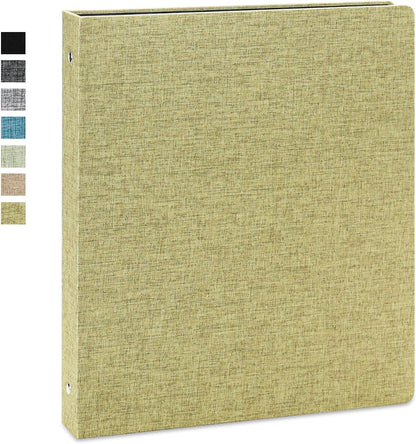 Vienrose 3 Ring Binder 1 Inch Round Rings with Linen Fabric Cover, Fits 8.5 x 11 Inch Paper, Durable Organizer for School, Office, Home, Recipes, Grey