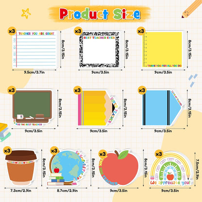 Xqumoi 30 Pack Teacher Sticky Notes - Funny Coffee Cup Self Sticky Notepads Writing Memo Pads for Teacher Appreciation Back to School Office Supplies Coffee Lover Gift Party Favors Goodies Bag Fillers