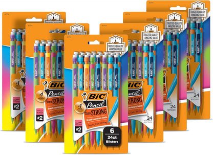 BIC Xtra-Strong Mechanical Pencil, Colorful Barrel, Thick Point (0.9mm), 48-Count