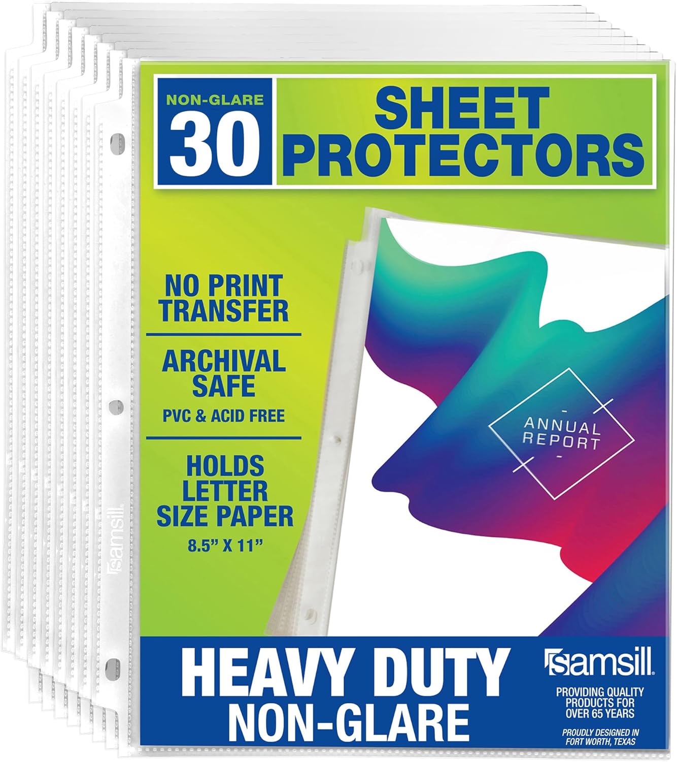 Samsill Heavy Duty Sheet Protectors for 3 Ring Binders, 8.5 x 11 Clear Page Protectors, Plastic Sleeves & Report Covers, Acid Free Archival Safe Document Protectors