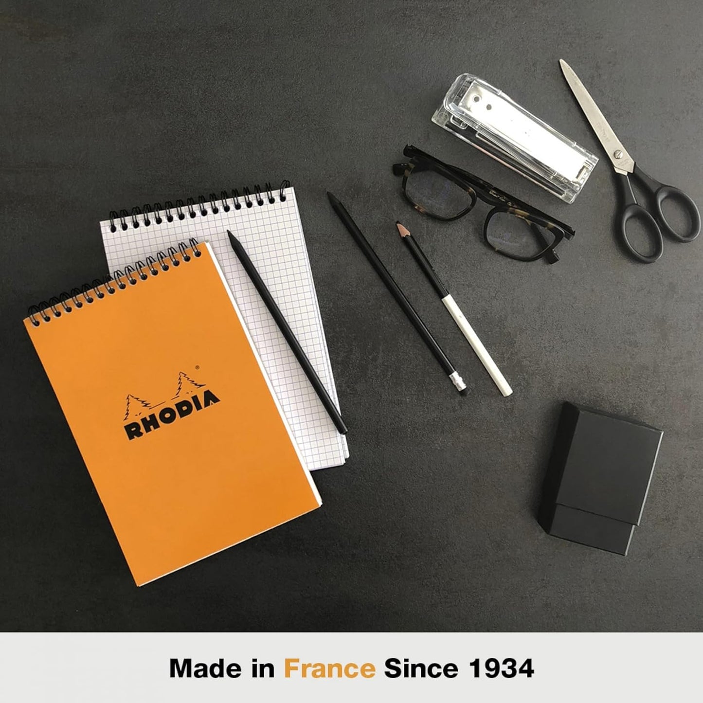 Rhodia Wirebound Notebooks - Lined w/ margin 80 sheets 8 1/4 x 11 3/4 in. - Black cover