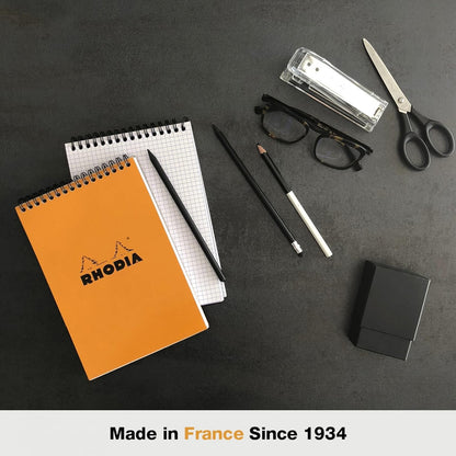 Rhodia Wirebound Notebooks - Lined w/ margin 80 sheets 8 1/4 x 11 3/4 in. - Black cover